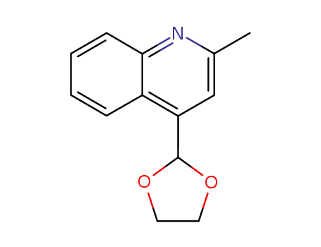 Molecular Structure of 89587-03-1 (Quinoline, 4-(1,3-dioxolan-2-yl)-2-methyl-)