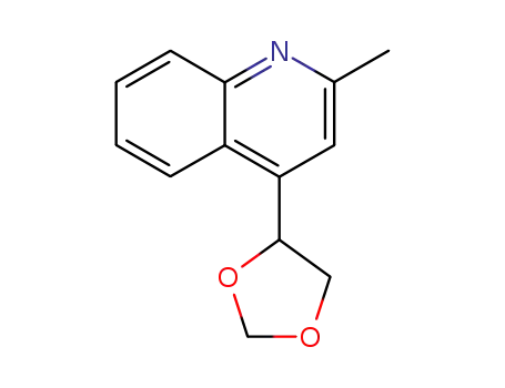 Molecular Structure of 89587-04-2 (Quinoline, 4-(1,3-dioxolan-4-yl)-2-methyl-)