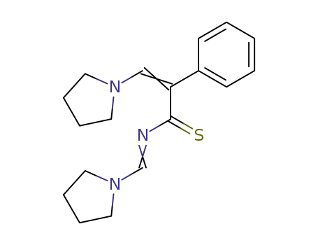 Molecular Structure of 89984-39-4 (Benzeneethanethioamide, N,a-bis(1-pyrrolidinylmethylene)-)