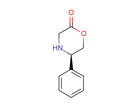 Molecular Structure of 121269-45-2 ((5R)-3,4,5,6-Tetrahydro-5-phenyl-4(H)-1,4-oxazin-2-one)