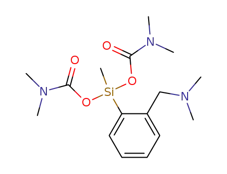Molecular Structure of 138767-93-8 (Carbamic acid, dimethyl-,
[2-[(dimethylamino)methyl]phenyl]methylsilylene ester)