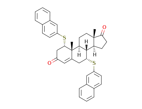 (1S,7R,8S,9S,10R,13S,14S)-10,13-Dimethyl-1,7-bis-(naphthalen-2-ylsulfanyl)-1,6,7,8,9,10,11,12,13,14,15,16-dodecahydro-2H-cyclopenta[a]phenanthrene-3,17-dione
