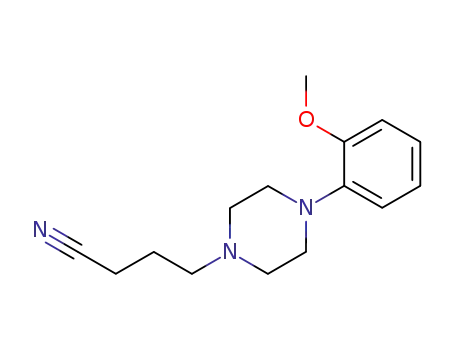 Molecular Structure of 25024-99-1 (1-Piperazinebutanenitrile, 4-(2-methoxyphenyl)-)