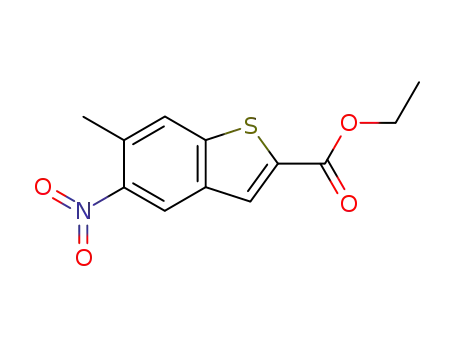 Molecular Structure of 159730-73-1 (Ethyl 6-methyl-5-nitrobenzo[b]thiophene-2-carboxylate)
