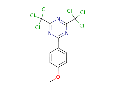 C12H7Cl6N3O 3584-23-4 2-(4-Methoxyphenyl)-4,6-bis(trichloromethyl)-1,3,5-triazine
