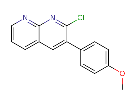 Molecular Structure of 474266-27-8 (1,8-Naphthyridine, 2-chloro-3-(4-methoxyphenyl)-)