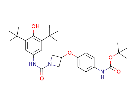 1-{{[3,5-bis(1,1-dimethylethyl)-4-hydroxyphenyl]amino}carbonyl}-3-{4-[(1,1-dimethylethoxy)carbonyl]aminophenoxy}azetidine