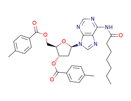 6-heptanoylamido-9-(2-deoxy-3,5-di-O-p-toluoyl-β-D-erythro-pentofuranosyl)-purine