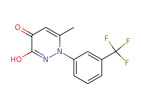 Molecular Structure of 146824-74-0 (3,4-Pyridazinedione, 1,2-dihydro-6-methyl-1-(3-(trifluoromethyl)phenyl )-)