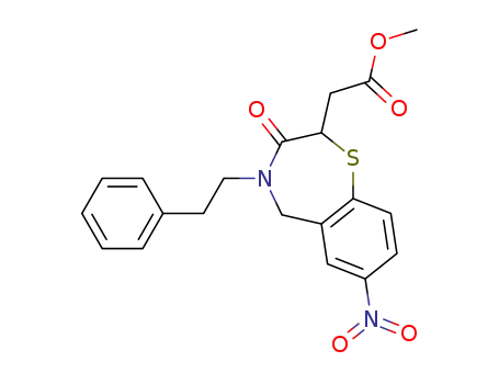 methyl 2,3,4,5-tetrahydro-7-nitro-3-oxo-4-(2-phenylethyl)-1,4-benzothiazepine-2-acetate