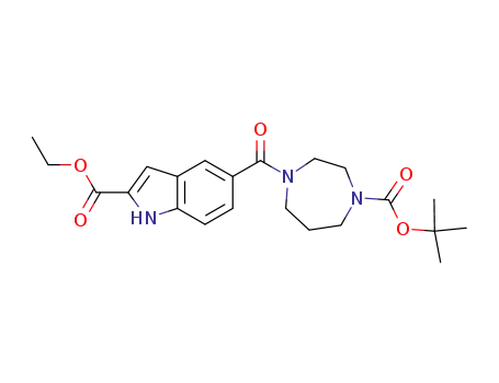 5-(4-tert-butoxycarbonyl-[1,4]diazepane-1-carbonyl)-1H-indole-2-carboxylic acid ethyl ester