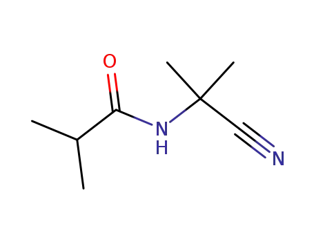 Molecular Structure of 84213-57-0 (N-(1-Cyano-1-methylethyl)isobutyramide)