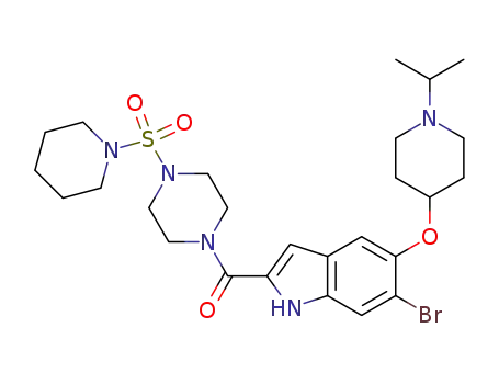 [6-bromo-5-(1-isopropyl-piperidin-4-yloxy)-1H-indol-2-yl]-[4-(piperidine-1-sulfonyl)-piperazin-1-yl]-methanone
