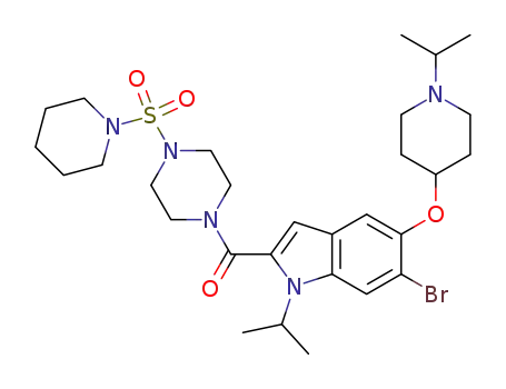 [6-bromo-1-isopropyl-5-(1-isopropyl-piperidin-4-yloxy)-1H-indol-2-yl]-[4-(piperidine-1-sulfonyl)-piperazin-1-yl]-methanone