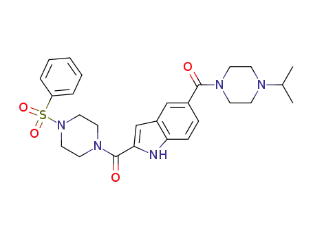 (4-benzenesulfonyl-piperazin-1-yl)-[5-(4-isopropyl-piperazine-1-carbonyl)-1H-indol-2-yl]-methanone