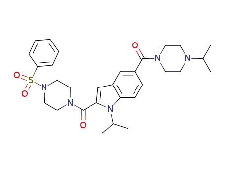 (4-benzenesulfonyl-piperazin-1-yl)-[1-isopropyl-5-(4-isopropyl-piperazine-1-carbonyl)-1H-indol-2-yl]-methanone