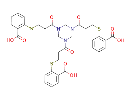 2,2',2''-(3,3',3''-(1,3,5-triazinane-1,3,5-triyl)tris(3-oxopropane-3,1-diyl))tris(sulfanediyl)tribenzoic acid