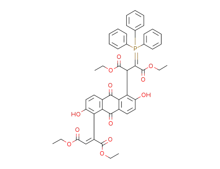 diethyl (E)-2-{2,6-dihydroxy-5-[3-ethoxy-1-(ethoxycarbonyl)-3-oxo-(1,1,1-triphenyl-λ5-phosphanylidene)propyl]-9,10-dioxo-9,10-dihydro-2-anthracenyl}-2-butenedioate