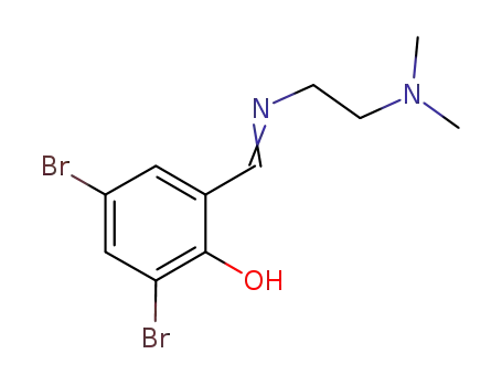 Molecular Structure of 118091-50-2 (Phenol, 2,4-dibromo-6-[[[2-(dimethylamino)ethyl]imino]methyl]-)