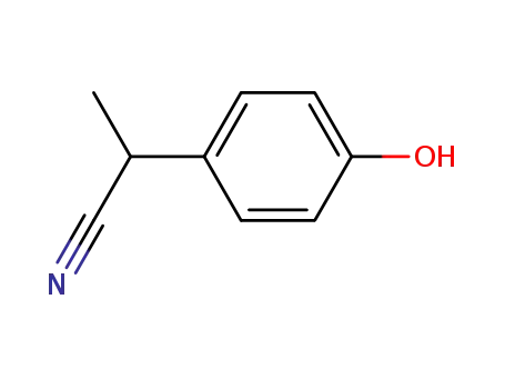 Molecular Structure of 21850-61-3 (2-(4-hydroxyphenyl)propiononitrile)