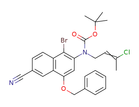 (E/Z)-2-amino-4-benzyloxy-1-bromo-N-tert-butoxycarbonyl-N-(3-chlorobut-2-enyl)-6-cyanonaphthalene