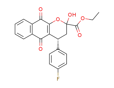 (4R)-ethyl 4-(4-fluorophenyl)-2-hydroxy-5,10-dioxo-3,4,5,10-tetrahydro-2H-benzo[g]chromene-2-carboxylate