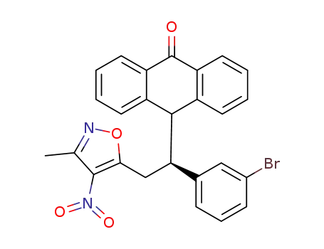 (+)-10-(1-(3-bromophenyl)-2-(3-methyl-4-nitroisoxazol-5-yl)ethyl)anthracen-9(10H)-one