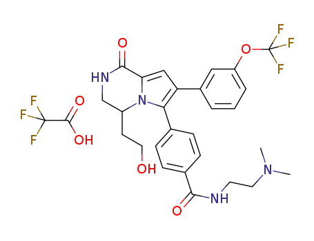 N-[2-(dimethylamino)ethyl]-4-{4-(2-hydroxyethyl)-1-oxo-7-[3-(trifluoromethoxy)phenyl]-1,2,3,4-tetrahydropyrrolo[1,2-a]pyrazin-6-yl}benzamide trifluoroacetate