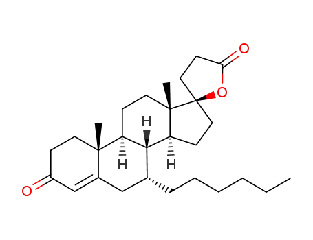 (+)-7α-hexyl-17-hydroxy-3-oxo-17α-pregn-4-ene-21-carboxylic acid γ-lactone
