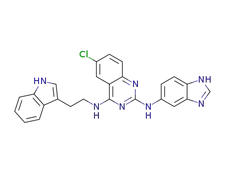 N4-(2-(1H-indol-3-yl)ethyl)-N2-(1H-benzo[d]imidazol-5-yl)-6-chloroquinazoline-2,4-diamine