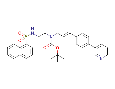 tert-butyl (E)-(2-(naphthalene-1-sulfonamido)ethyl)(3-(4-(pyridin-3-yl)phenyl) allyl) carbamate