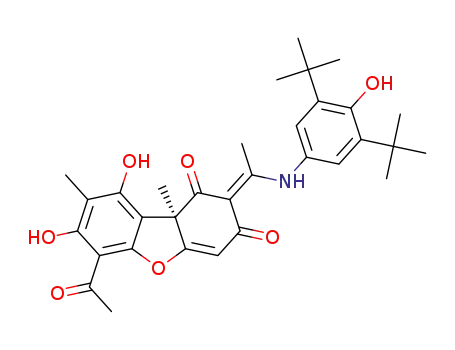 (R,E)-6-acetyl-2-(1-((3,5-di-tert-butyl-4-hydroxyphenyl)amino)ethylidene)-7,9-dihydroxy-8,9b-dimethyldibenzo[b,d]furan-1,3(2H,9bH)-dione