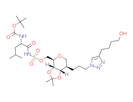((3aS,4R,7R,7aS)-7-(3-(4-(4-hydroxybutyl)-1H-1,2,3-triazol-1-yl)propyl)-2,2-dimethyltetrahydro-4H-[1,3]dioxolo[4,5-c]pyran-4-yl)methyl ((tert-butoxycarbonyl)leucyl)sulfamate