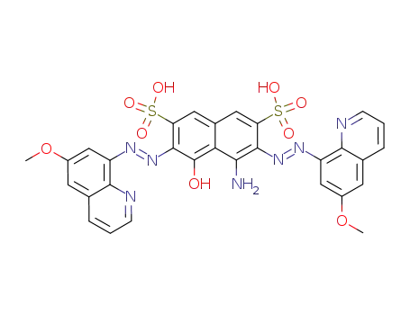4-amino-5-hydroxy-3,6-bis-(6-methoxy-[8]quinolylazo)-naphthalene-2,7-disulfonic acid
