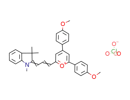 1,3,3-Trimethyl-2-<3-<4,6-di(4-methoxyphenyl)pyranylidene-2>-1-propenyl>-3H-indoline Perchlorate