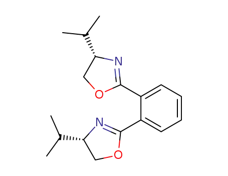 Molecular Structure of 131380-80-8 (Oxazole, 2,2'-(1,2-phenylene)bis[4,5-dihydro-4-(1-methylethyl)-,
(4S,4'S)-)