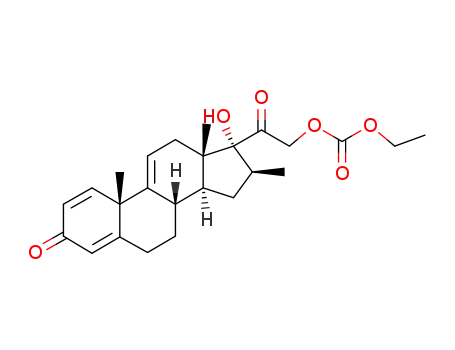 Molecular Structure of 56665-79-3 (17-hydroxy-16beta-methylpregna-1,4,9(11)-triene-3,20-dione 21-(ethylcarbonate))