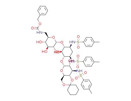 6'-N-(benzyloxyarbonyl)-4'',6''-O-cyclohexylidene-1,3,3''-tri-N-tosylkanamycin A