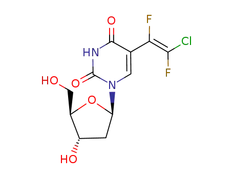 Molecular Structure of 82473-11-8 (Uridine, 5-[(1Z)-2-chloro-1,2-difluoroethenyl]-2'-deoxy-)