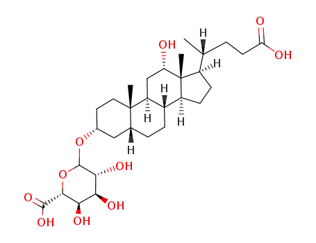 Molecular Structure of 72504-58-6 ((3a,5b,12a)-23-carboxy-12-hydroxy-24-norcholan-3-yl b-D-glucopyranosiduronic acid)