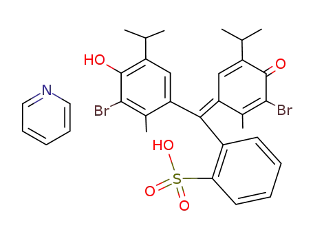 2-{(3-Bromo-4-hydroxy-5-isopropyl-2-methyl-phenyl)-[3-bromo-5-isopropyl-2-methyl-4-oxo-cyclohexa-2,5-dien-(Z)-ylidene]-methyl}-benzenesulfonic acid; compound with pyridine