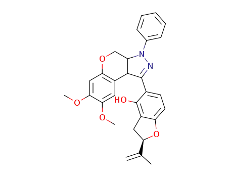 (R)-5-(7,8-Dimethoxy-3-phenyl-3,3a,4,9b-tetrahydro-chromeno[3,4-c]pyrazol-1-yl)-2-isopropenyl-2,3-dihydro-benzofuran-4-ol