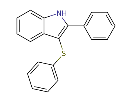 Molecular Structure of 106345-32-8 (1H-Indole, 2-phenyl-3-(phenylthio)-)
