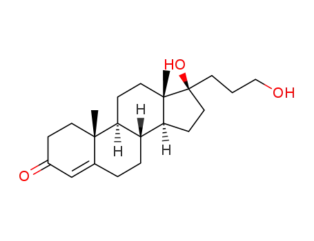 Molecular Structure of 55542-27-3 (17beta-hydroxy-17-(3-hydroxypropyl)androst-4-ene-4-one)