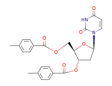 Molecular Structure of 4449-38-1 (2'-DEOXY-3',5'-DI-O-(4-METHYLBENZOYL)-URIDINE)