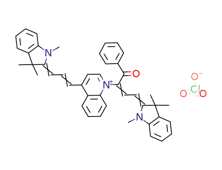 1-{(E)-1-Benzoyl-3-[1,3,3-trimethyl-1,3-dihydro-indol-(2Z)-ylidene]-propenyl}-4-{(E)-3-[1,3,3-trimethyl-1,3-dihydro-indol-(2Z)-ylidene]-propenyl}-quinolinium; perchlorate