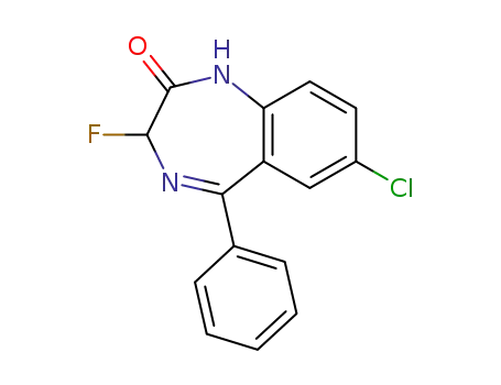Molecular Structure of 60628-57-1 (2H-1,4-Benzodiazepin-2-one, 7-chloro-3-fluoro-1,3-dihydro-5-phenyl-)