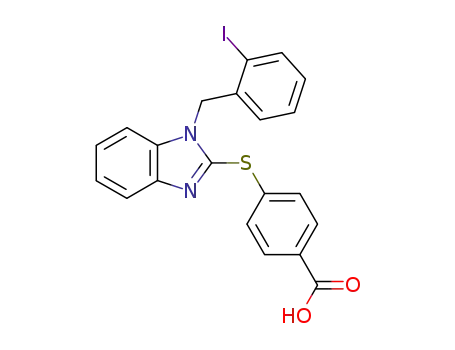 4-({1-[(2-iodophenyl)methyl]-1H-benzo[d]imidazol-2-yl}sulfanyl)benzene-1-carboxylic acid