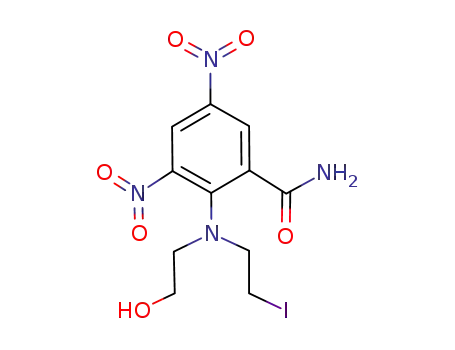 2-[(2-hydroxyethyl)(2-iodoethyl)amino]-3,5-dinitrobenzamide