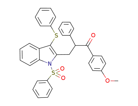 3-(1-benzenesulfonyl-3-phenylsulfanyl-1H-indol-2-yl)-1-(4-methoxyphenyl)-2-phenylpropan-1-one